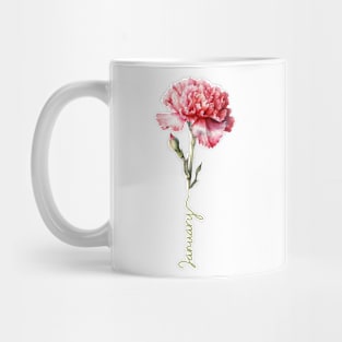 Carnation - January Birth Month Flower Mug